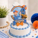 Blippi Cake Topper with Shaker & Lights | Personalized 3D Birthday Decoration