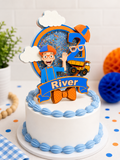 Blippi Cake Topper with Shaker & Lights | Personalized 3D Birthday Decoration