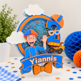Blippi Cake Topper with Shaker & Lights | Personalized 3D Birthday Decoration